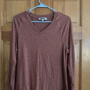 Loft Rust V-Neck Long sleeve
